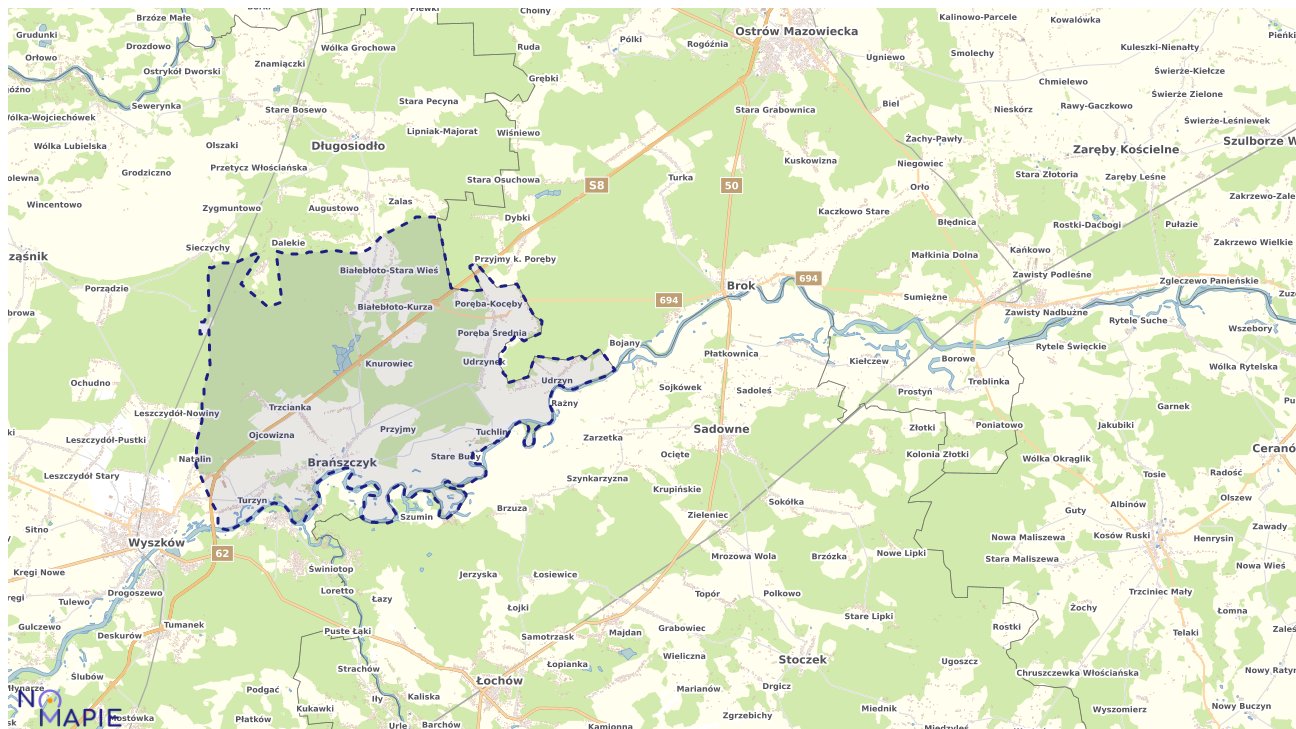 Mapa obszarów ochrony przyrody Brańszczyka